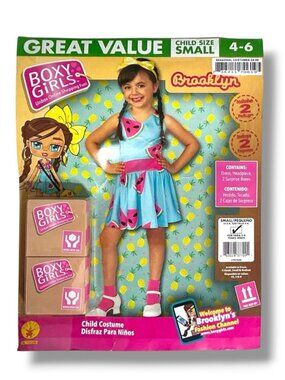 Rubies Boxy Girl Costume Dress Fashion Doll Brooklyn Dress Up NEW Girl Small 4-6